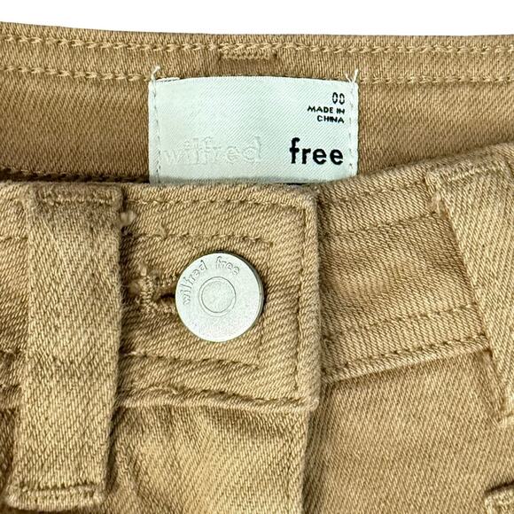 Wilfred Free Brown Tan Ryley Straight Leg High Waist Twill Utility Pants size 00 - Picture 7 of 8
